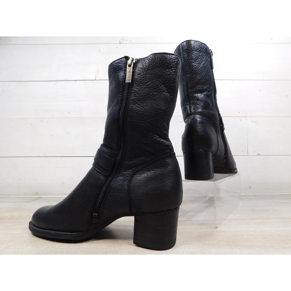 Harley Davidson Serita Black Leather Boots Womens Sz 7 Ankle Biker Moto D85041 - Picture 2 of 9